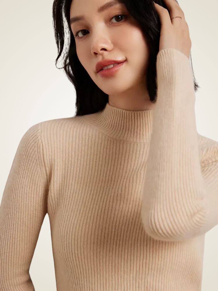 Lily - Mock Neck Cashmere Sweater | The Cashmere Studio