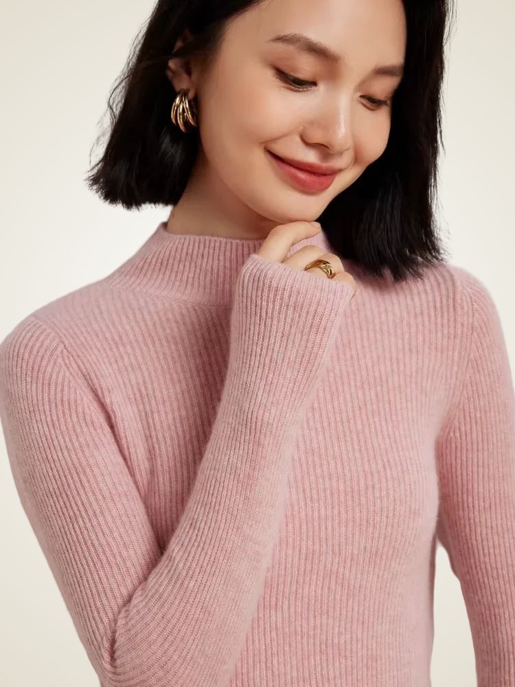 Lily - Mock Neck Cashmere Sweater | The Cashmere Studio