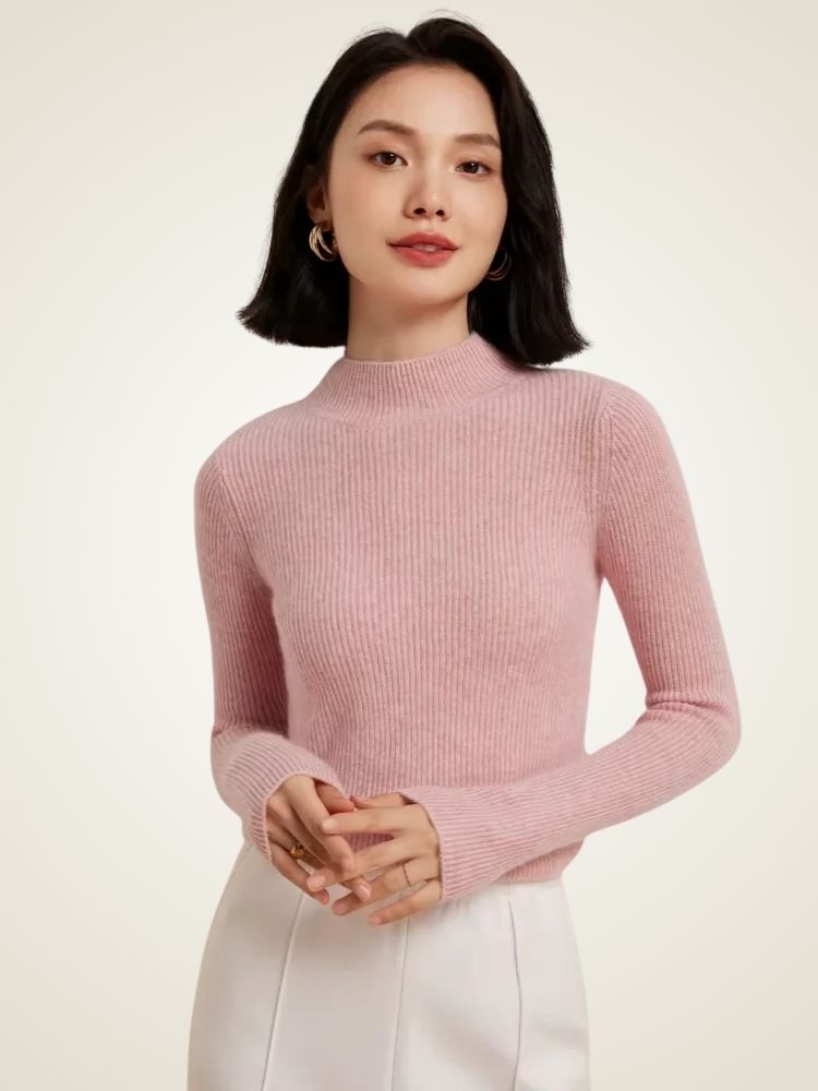 Lily - Mock Neck Cashmere Sweater | The Cashmere Studio