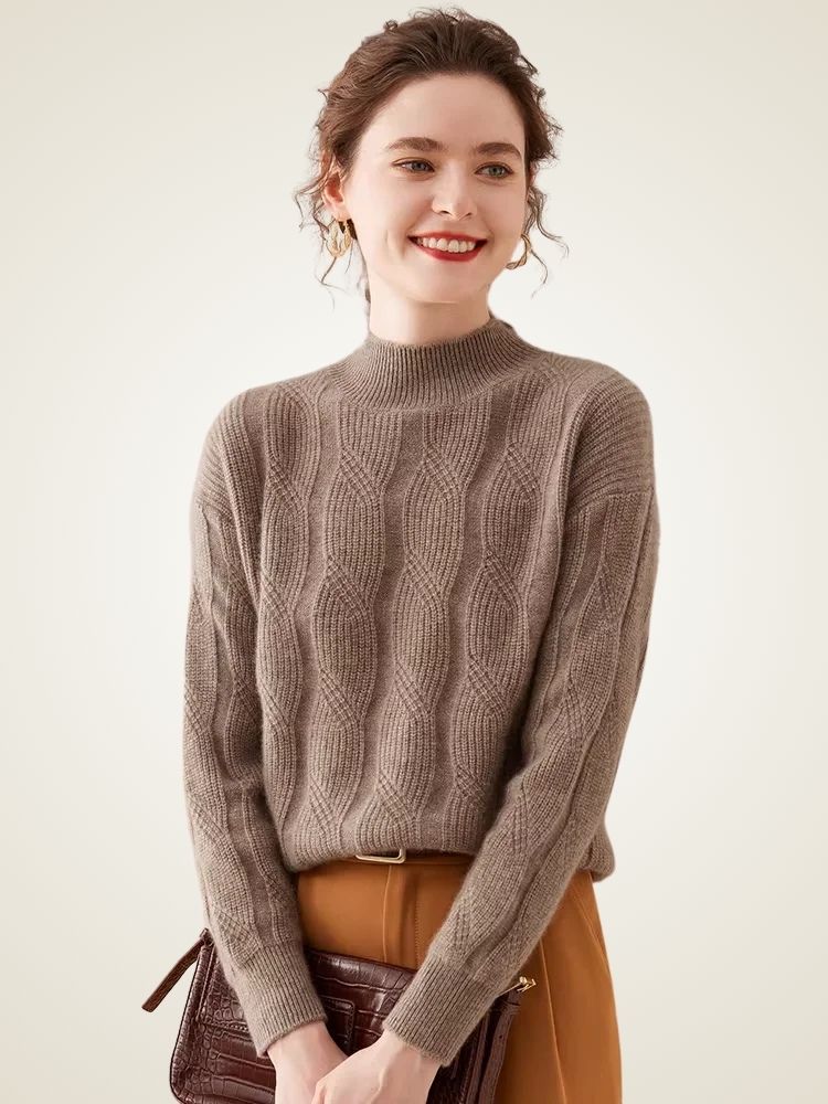 Sophie - Mock Neck Cashmere Sweater