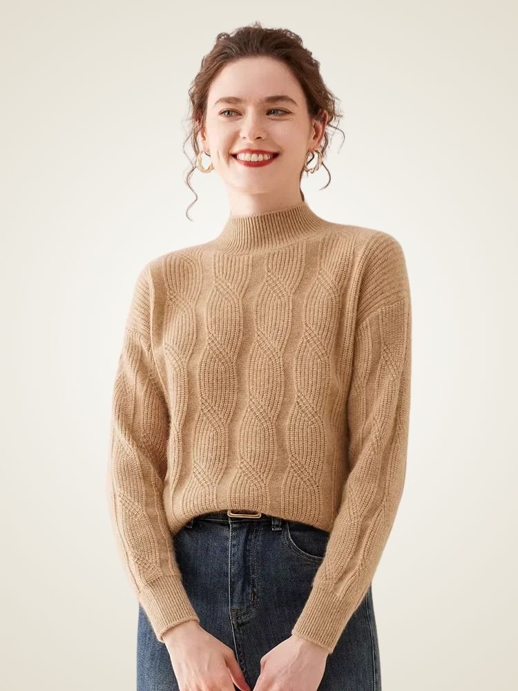 Sophie - Mock Neck Cashmere Sweater