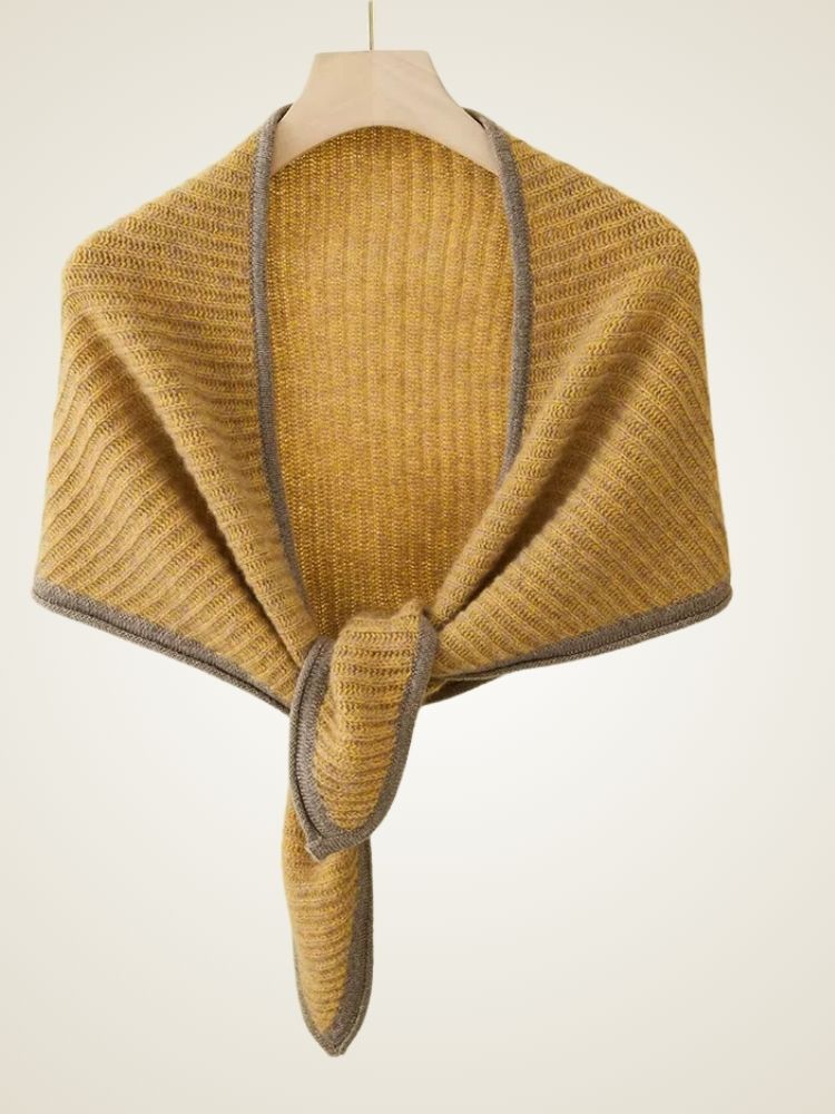 Kendall - Yellow Camel Two Tone Cashmere Scarf | The Cashmere Studio