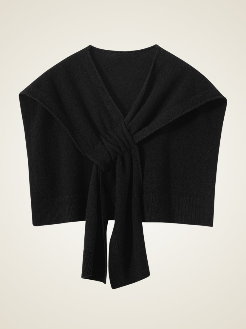Yerina - Black Cashmere Shoulder Shawl | The Cashmere Studio