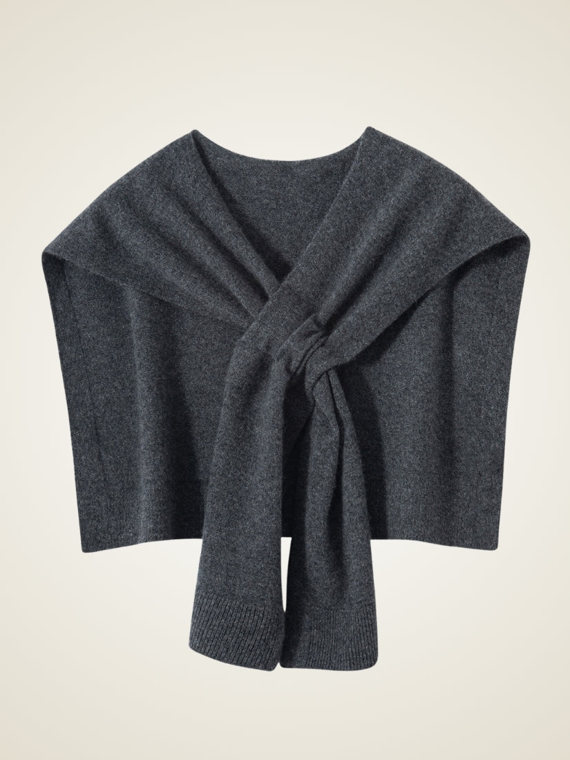 Yerina - Gray Cashmere Shoulder Shawl | The Cashmere Studio