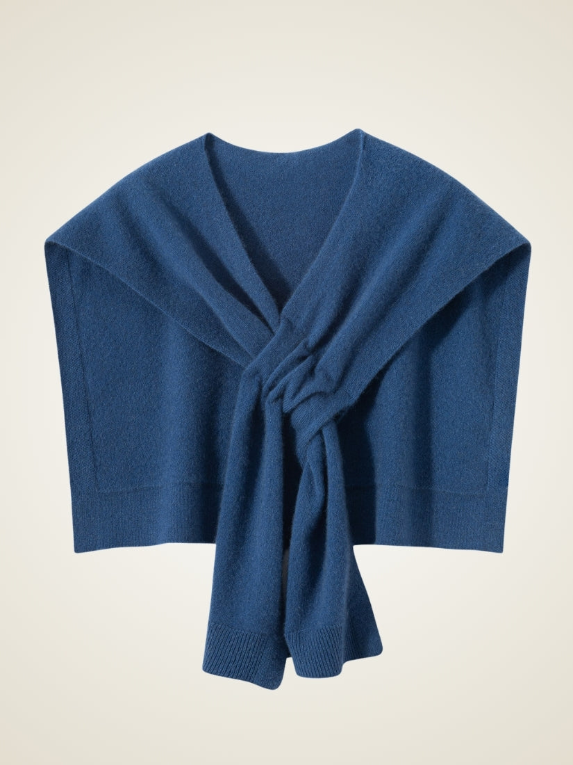 Yerina - Blue Cashmere Shoulder Shawl | The Cashmere Studio