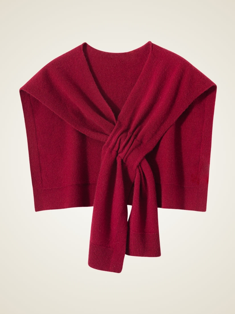 Yerina - Red Cashmere Shoulder Shawl | The Cashmere Studio